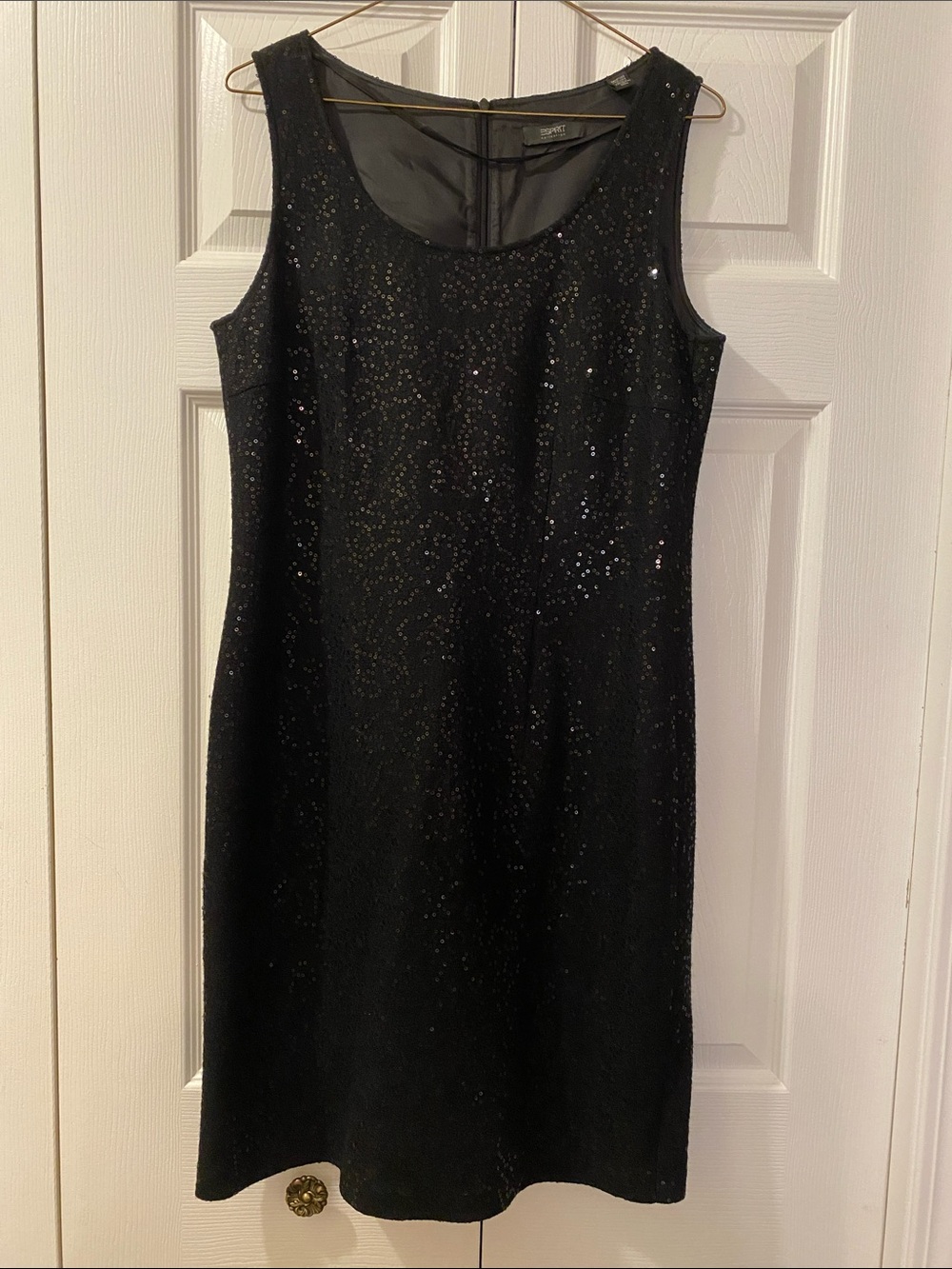 Black Sequin Midi Dress